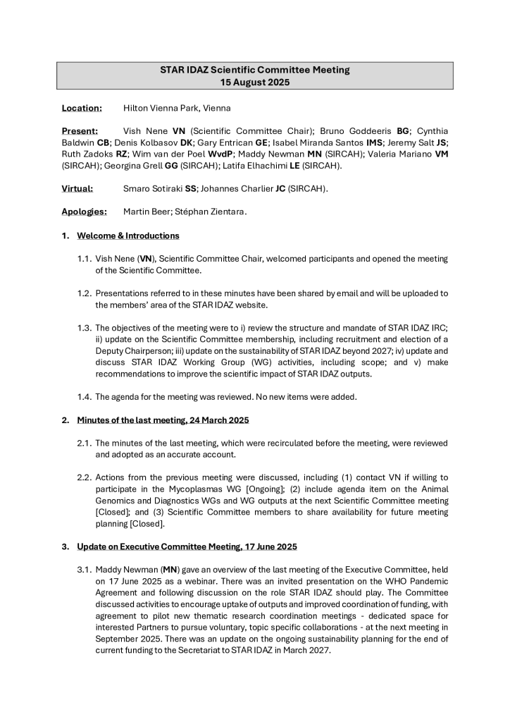 STAR IDAZ SC_Vienna August 2025_minutes final